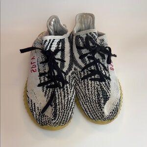 Adidas Yeezy Boost 350 Zebra Black and‎ White Sneakers Size 10